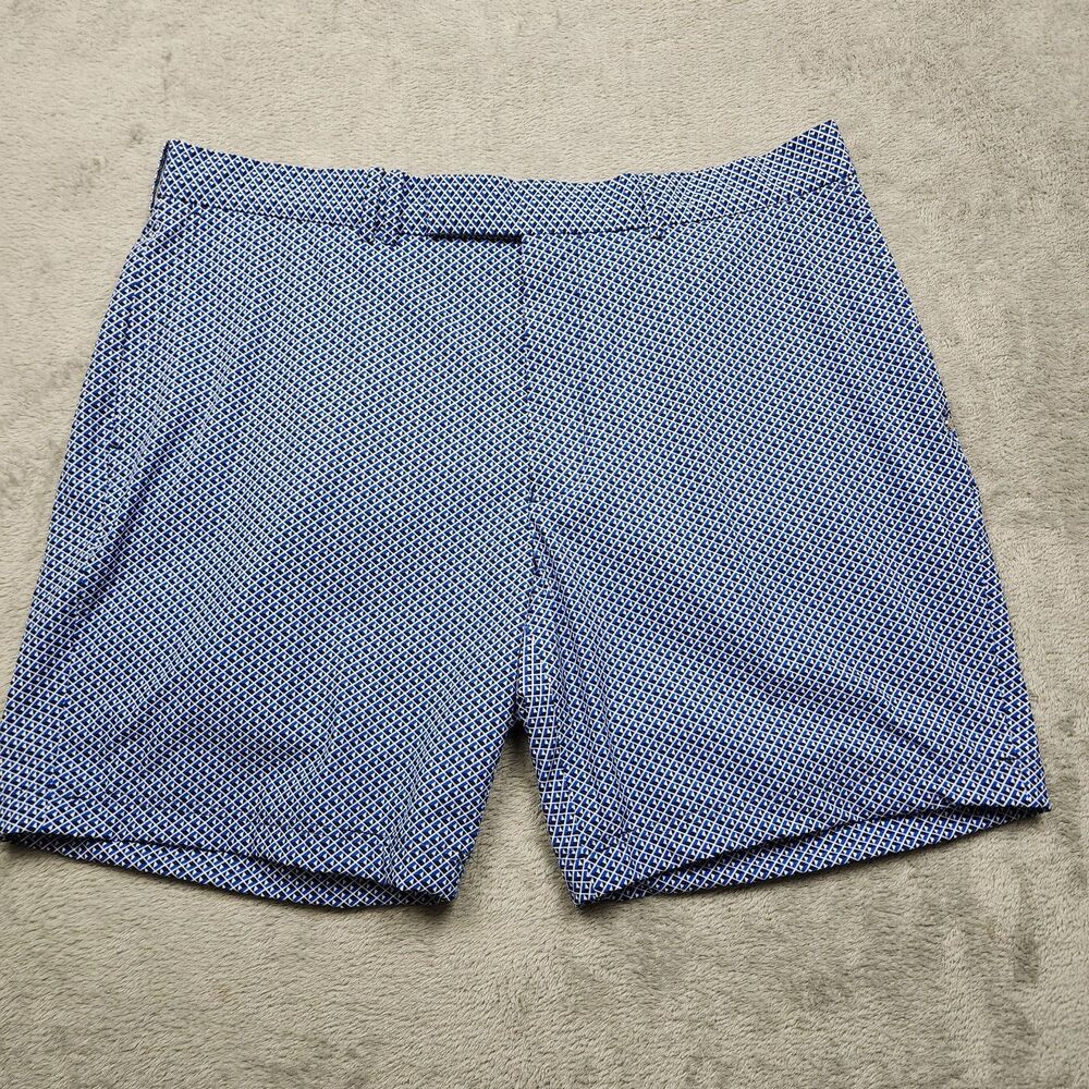 RLX Ralph Lauren Mens 36 Blue Geometric Shorts 8 Inseam Golf Beach Casual Wear